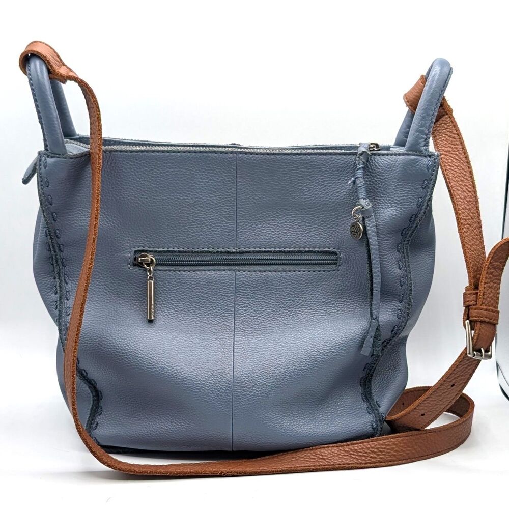 The Sak Purse Los Feliz Hobo Shoulder Crossbody Bag Leather Blue Slouchy Tote